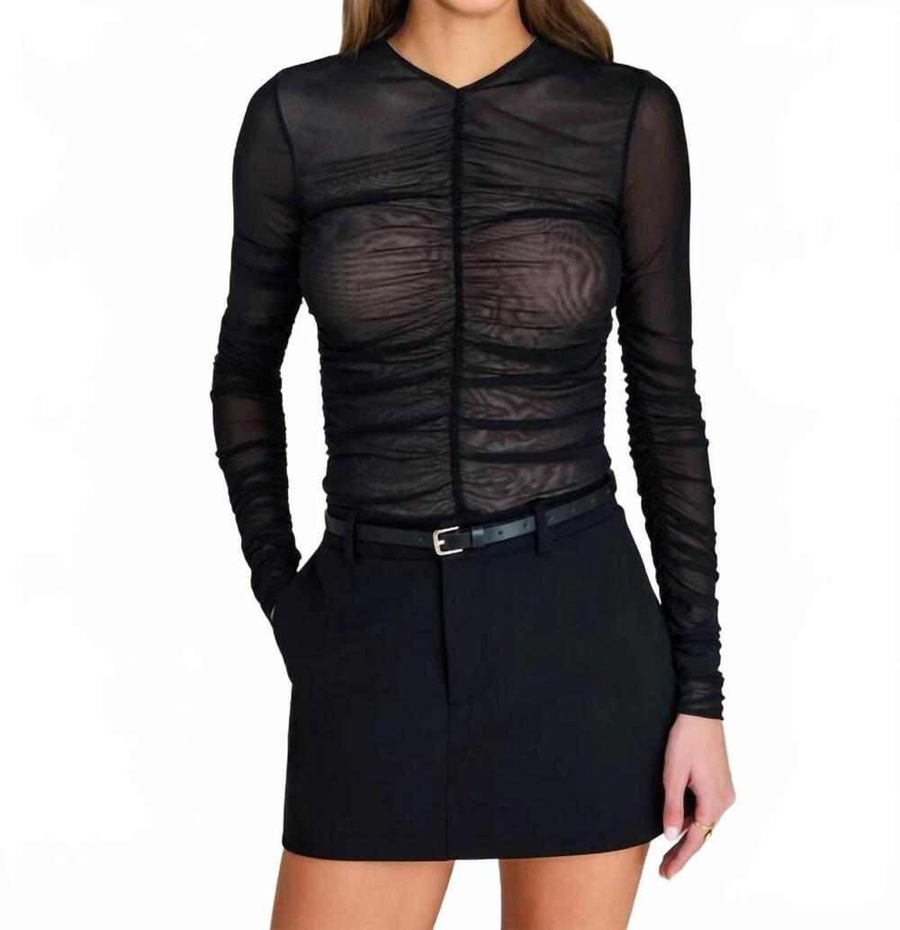 NEW SER.O.YA eirlys mesh top in black/nude